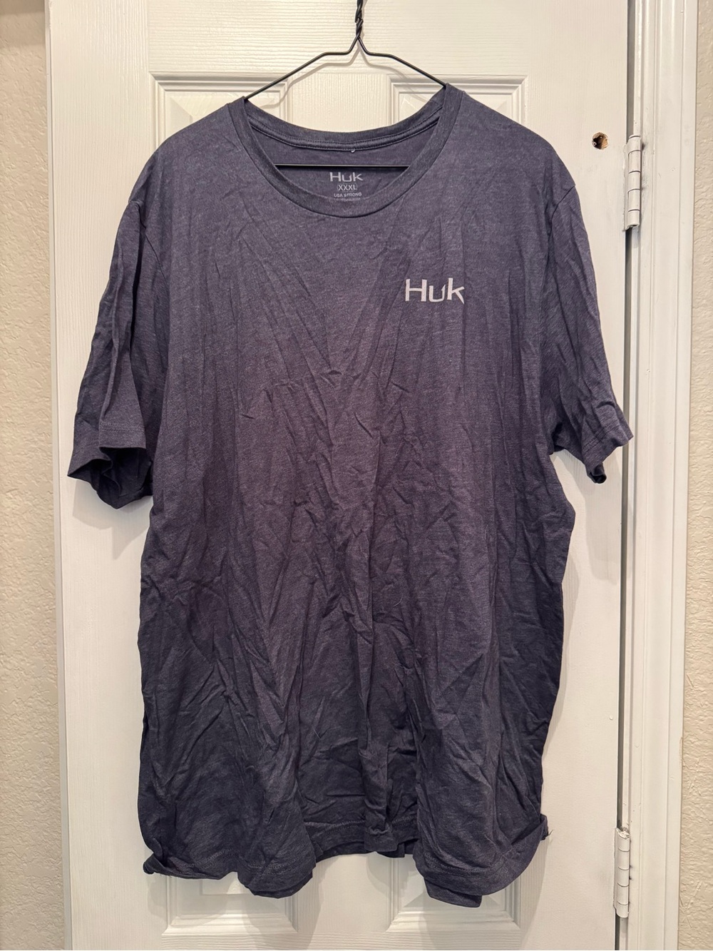 Huk Men's Short Sleeve Crew Neck T-Shirt in Navy Heather - Size XXL